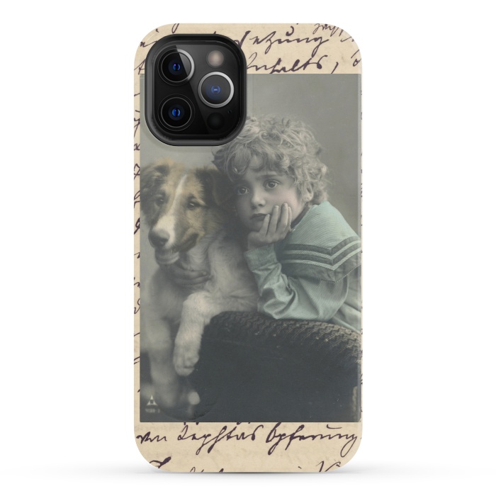 iPhone 12 Pro StrongFit Vintage Boy With Dog by Andrea Haase