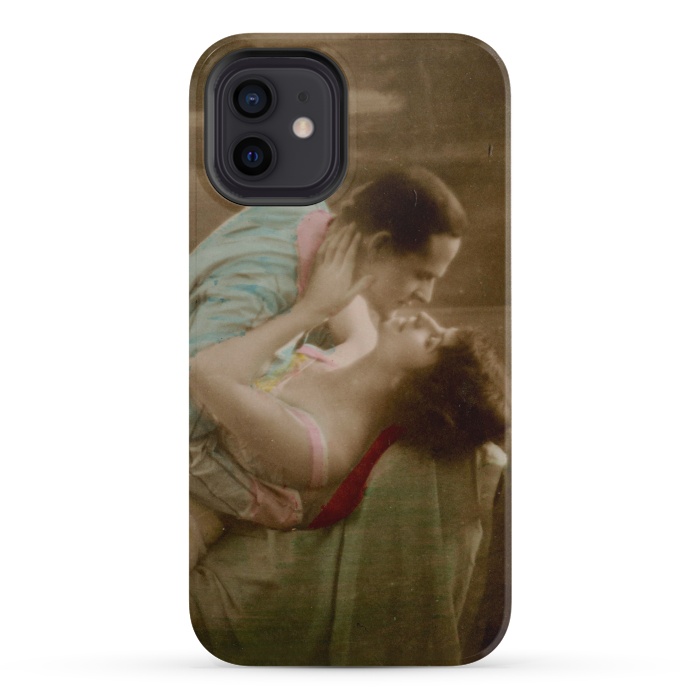 iPhone 12 mini StrongFit Old Postcard Kissing Couple by Andrea Haase