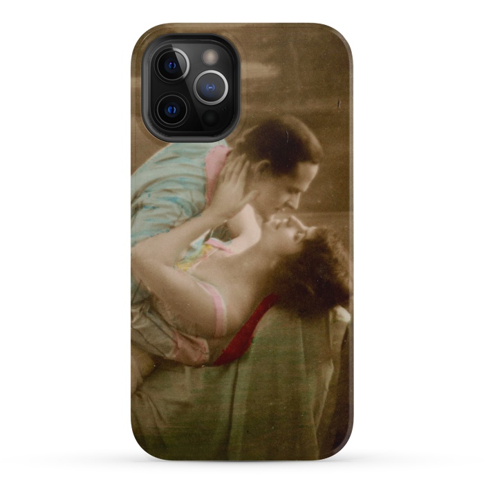 iPhone 12 Pro StrongFit Old Postcard Kissing Couple by Andrea Haase
