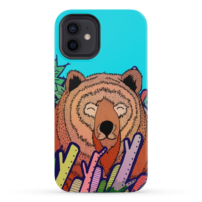 iPhone 12 mini StrongFit The bear in the leaves by Steve Wade (Swade)