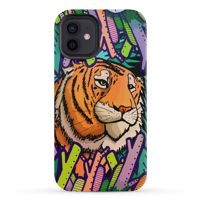 iPhone 12 mini StrongFit Tiger in the undergrowth  by Steve Wade (Swade)