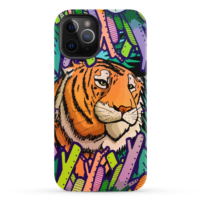 iPhone 12 Pro StrongFit Tiger in the undergrowth  by Steve Wade (Swade)