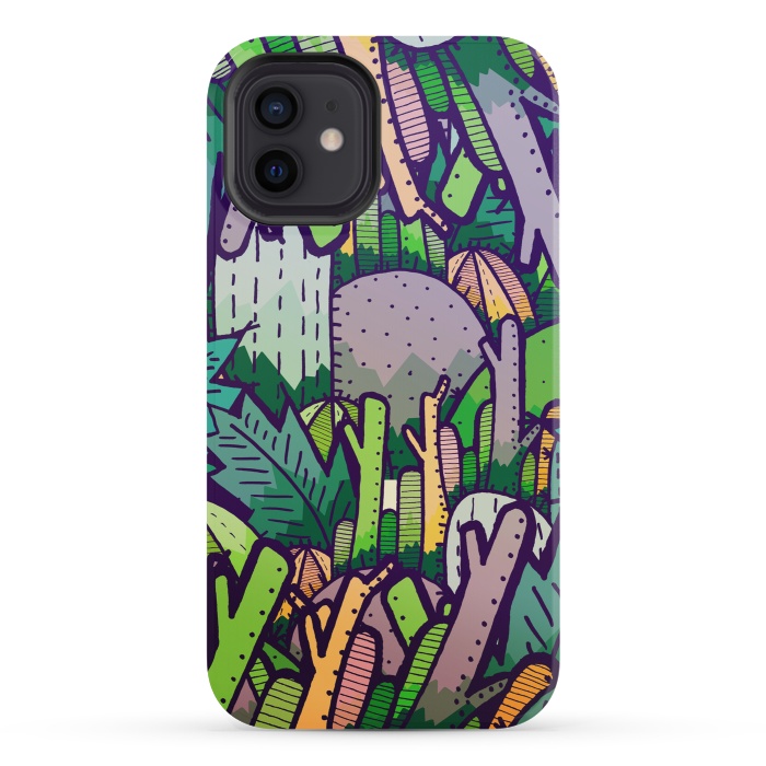 iPhone 12 mini StrongFit Jungle Cactus by Steve Wade (Swade)