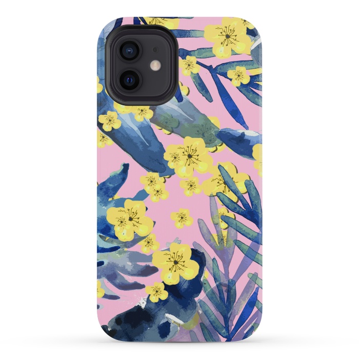 iPhone 12 mini StrongFit Tropical Flower by MUKTA LATA BARUA