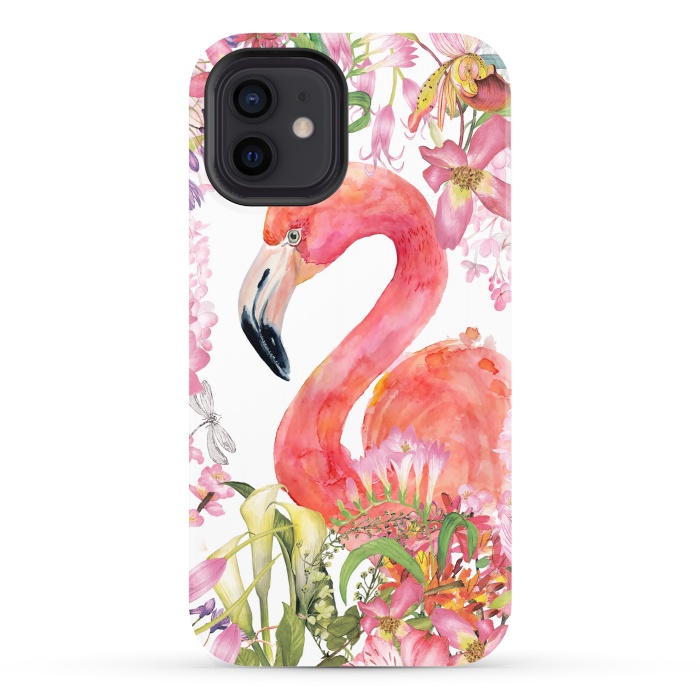 iPhone 12 StrongFit Flamingo in Flower Jungle by  Utart
