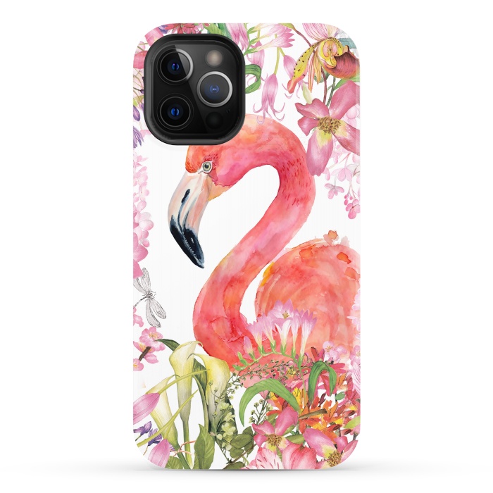 iPhone 12 Pro StrongFit Flamingo in Flower Jungle by  Utart