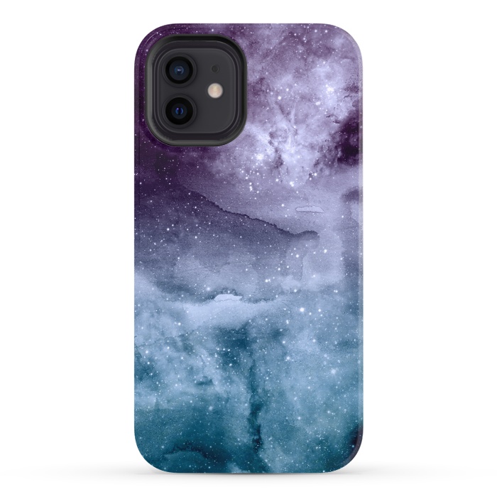 iPhone 12 StrongFit Watercolor and nebula abstract design by InovArts
