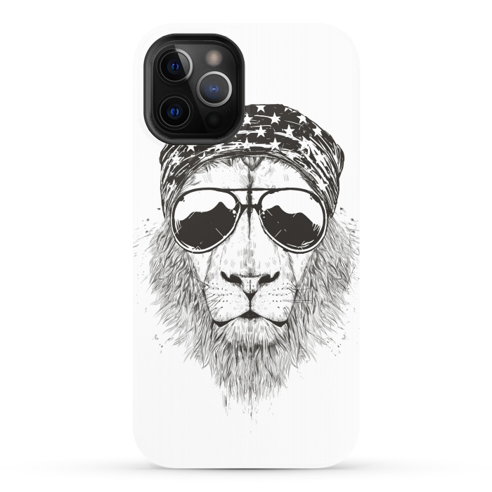 iPhone 12 Pro StrongFit Wild lion (bw) by Balazs Solti