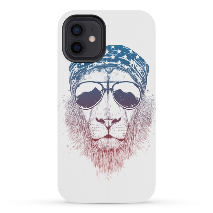 iPhone 12 mini StrongFit Wild lion III by Balazs Solti
