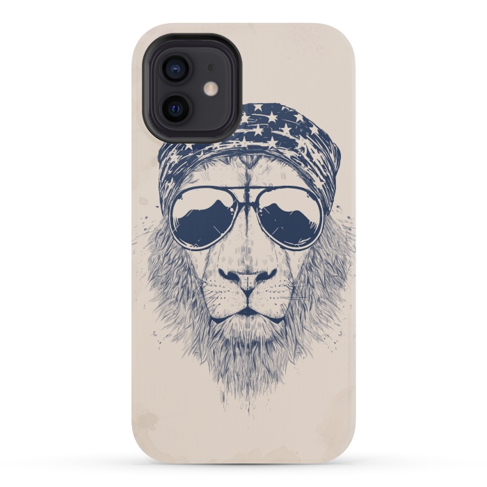 iPhone 12 mini StrongFit Wild lion by Balazs Solti