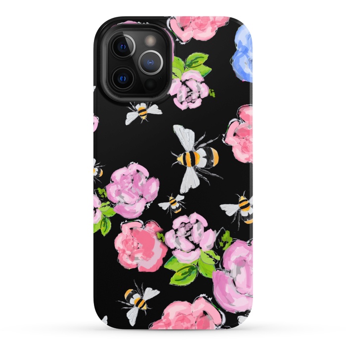 iPhone 12 Pro StrongFit Dark Blooms by MUKTA LATA BARUA