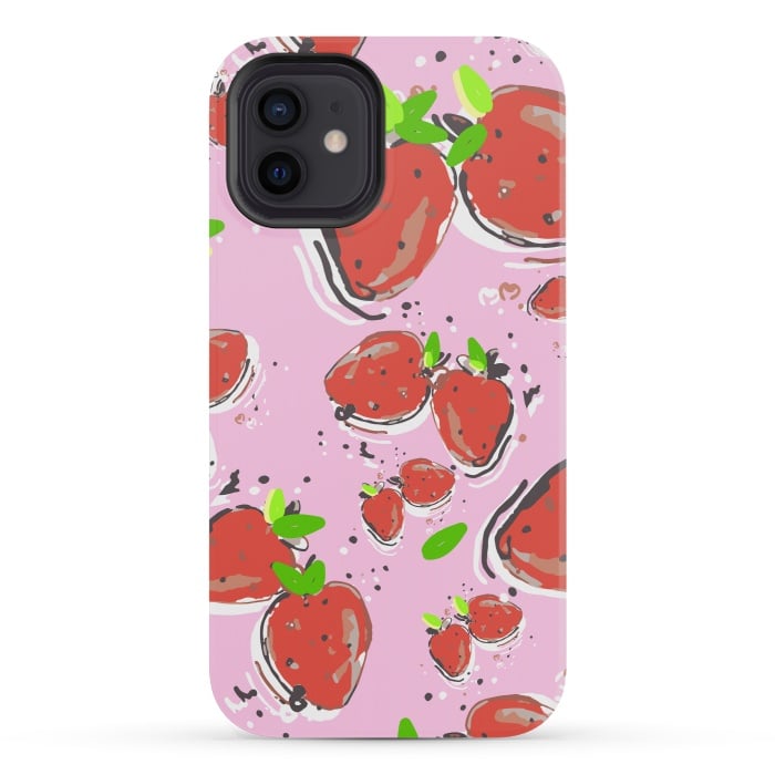 iPhone 12 mini StrongFit Strawberry Crush New by MUKTA LATA BARUA