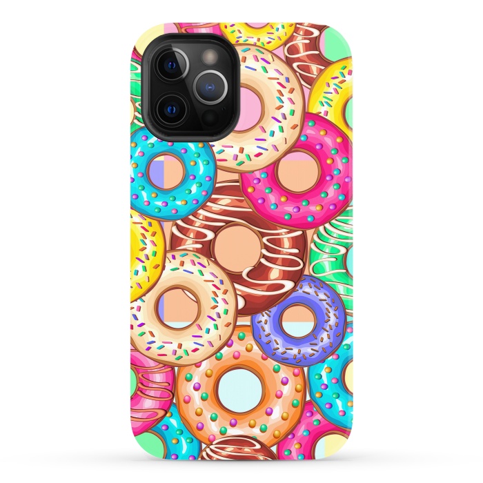 iPhone 12 Pro StrongFit Donuts Punchy Pastel flavours by BluedarkArt