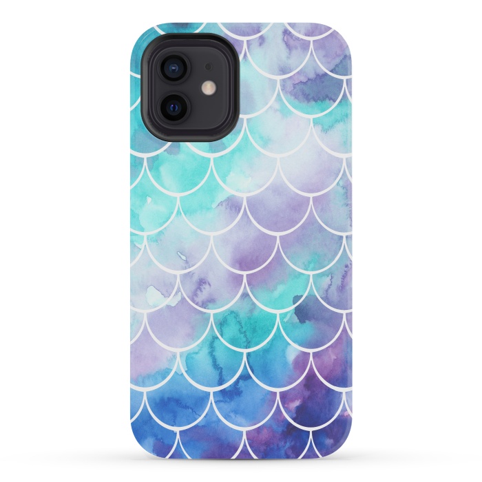 iPhone 12 mini StrongFit Pastel Clouds Mermaids Tail by Becky Starsmore