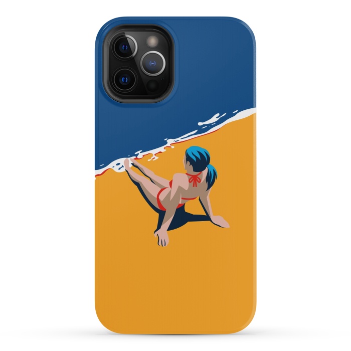 iPhone 12 Pro StrongFit Girl at the beach by DaDo ART
