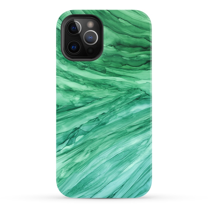 iPhone 12 Pro StrongFit Emerald Green Marble by Becky Starsmore