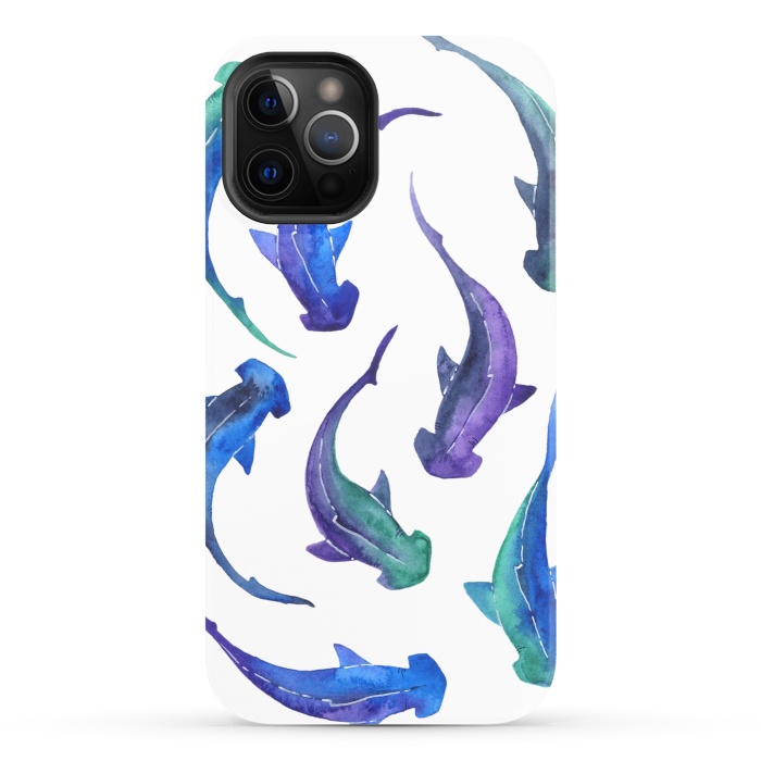 iPhone 12 Pro StrongFit Hammerhead Shark Print by Becky Starsmore