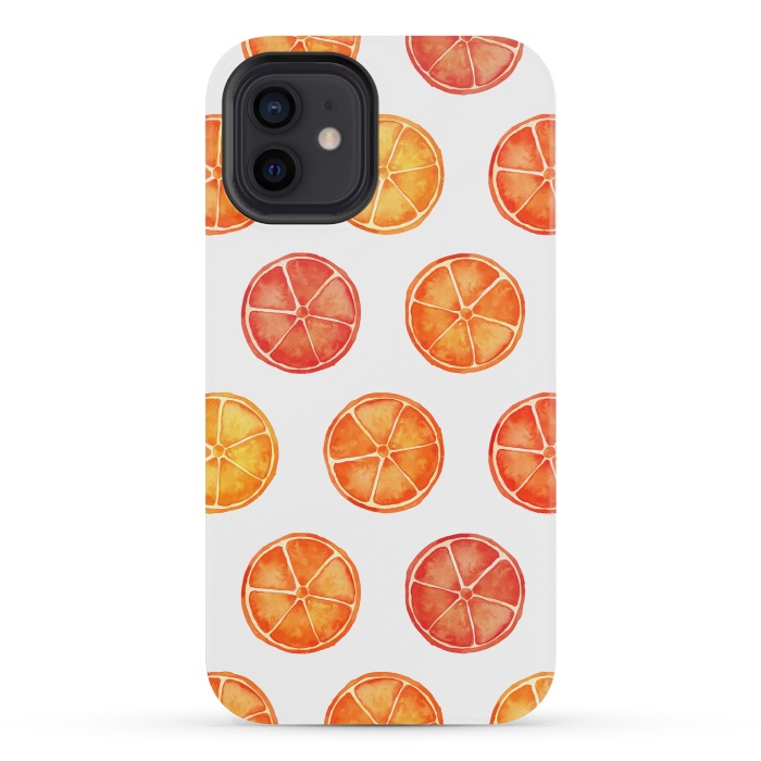 iPhone 12 mini StrongFit Orange Slices Citrus Print by Becky Starsmore