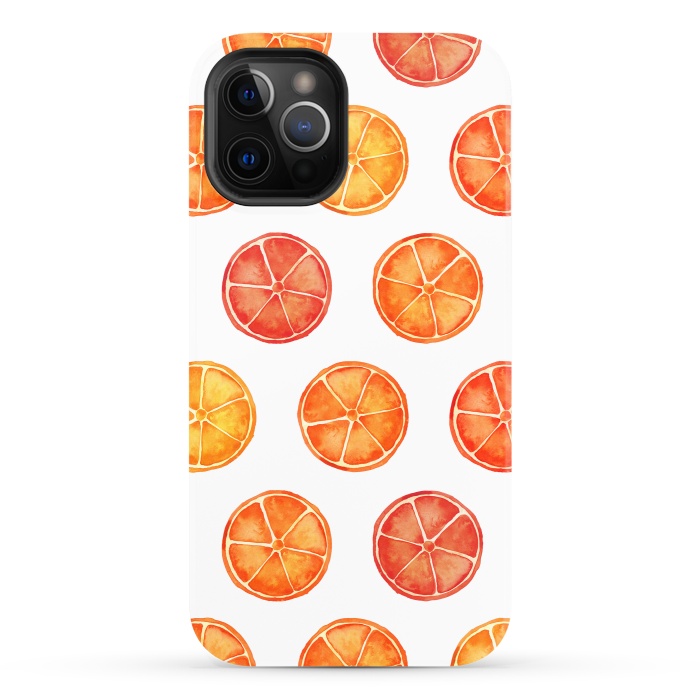 iPhone 12 Pro StrongFit Orange Slices Citrus Print by Becky Starsmore