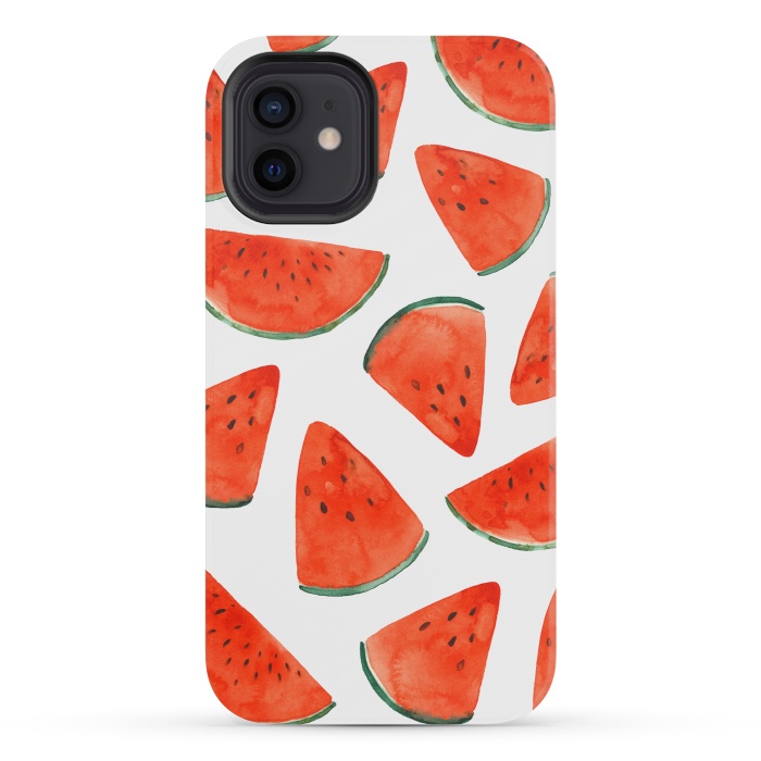 iPhone 12 mini StrongFit Fruity Summer Watermelon Print by Becky Starsmore