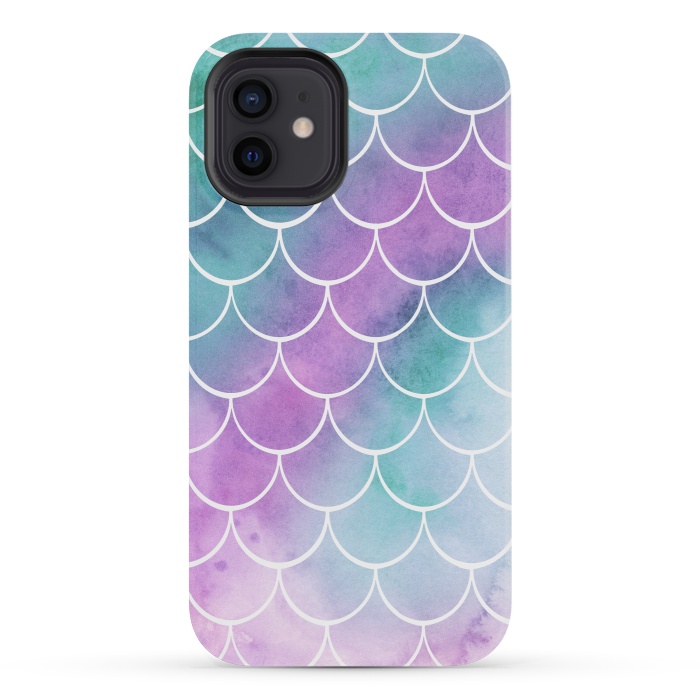 iPhone 12 mini StrongFit Dreamy Pastel Mermaid Scales by Becky Starsmore