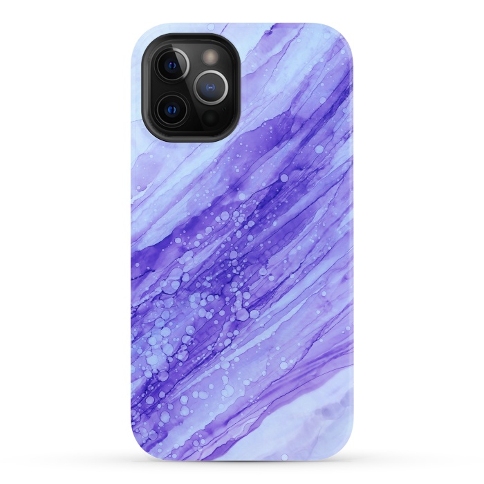 iPhone 12 Pro StrongFit Purple Marble Print by Becky Starsmore
