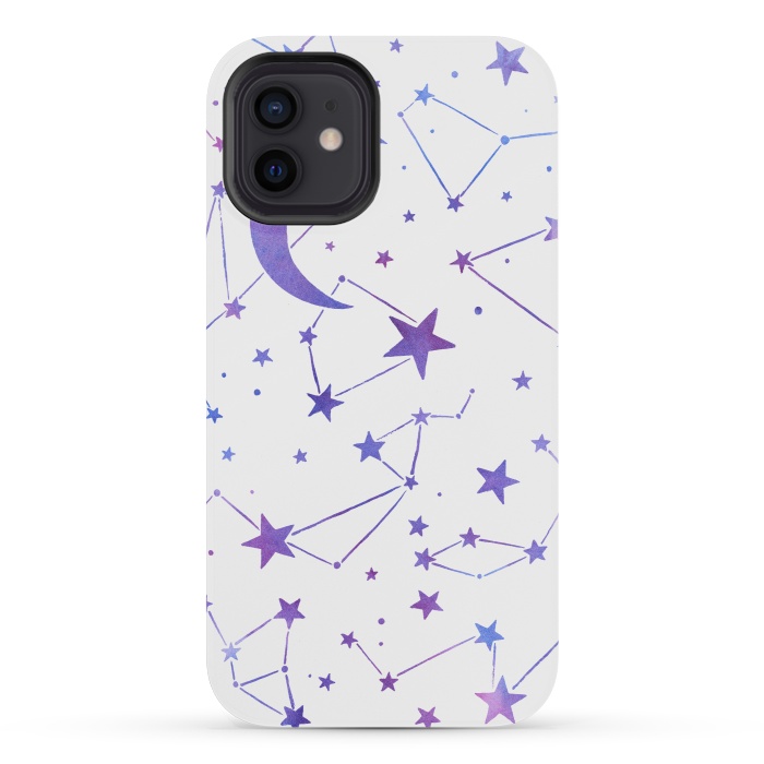 iPhone 12 mini StrongFit Watercolor Star And Moon Constellations by Becky Starsmore