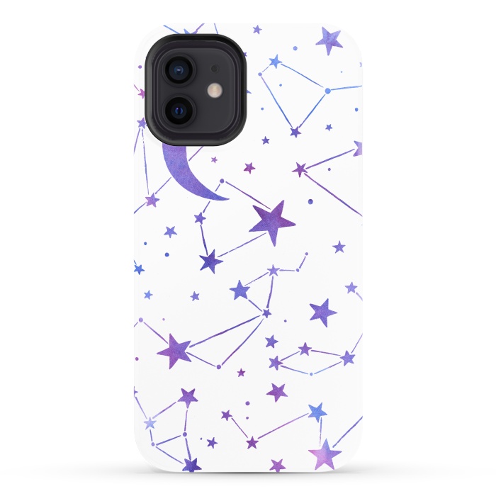 iPhone 12 StrongFit Watercolor Star And Moon Constellations by Becky Starsmore