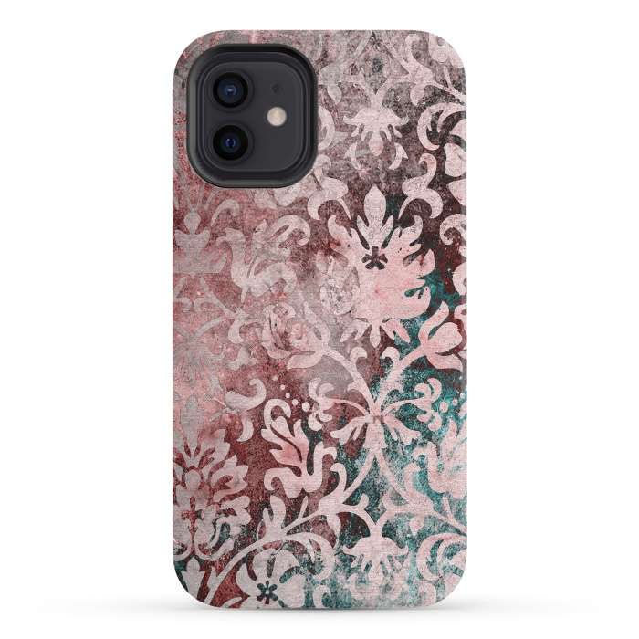 iPhone 12 mini StrongFit Rosegold Damask 2 by Andrea Haase