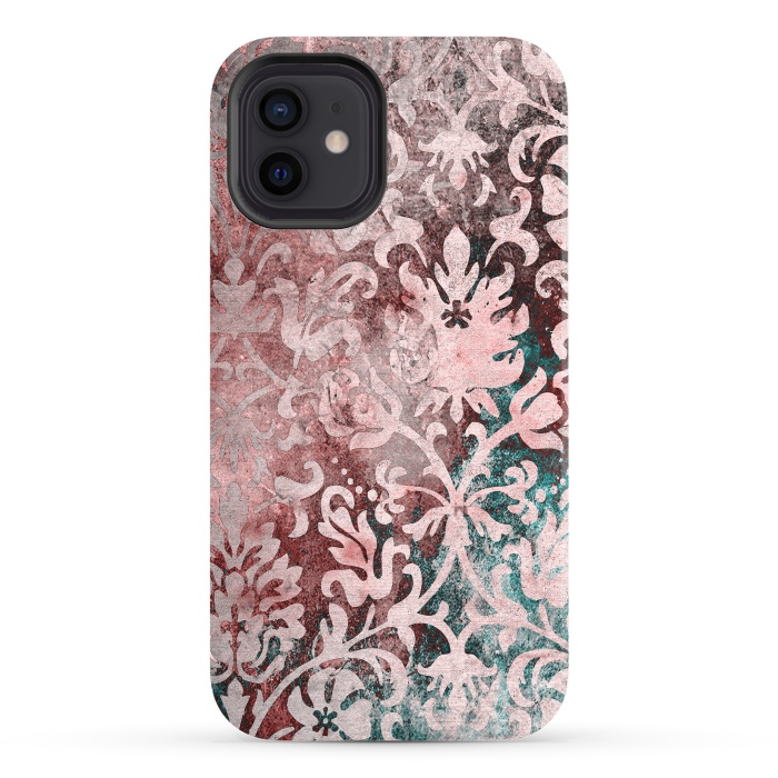 iPhone 12 StrongFit Rosegold Damask 2 by Andrea Haase