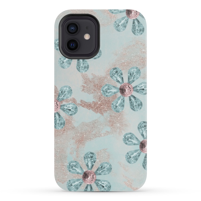 iPhone 12 mini StrongFit Rhinesone Flower Sparkle by Andrea Haase