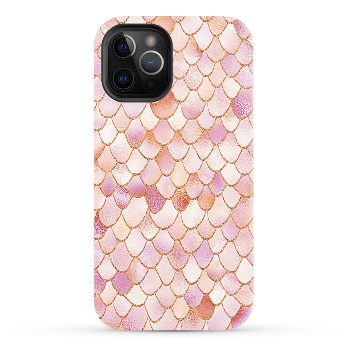 iPhone 12 Pro StrongFit Wonky Rose Gold Mermaid Scales by  Utart