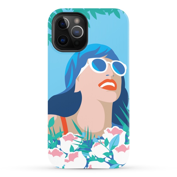 iPhone 12 Pro StrongFit Blue Summer Girl by DaDo ART