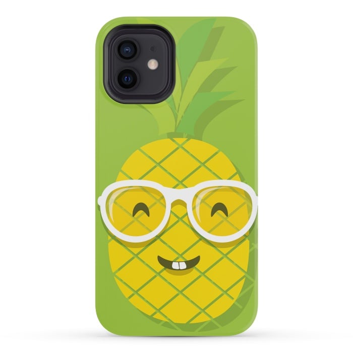 iPhone 12 mini StrongFit Summer Fun - Smiling Pineapple by DaDo ART