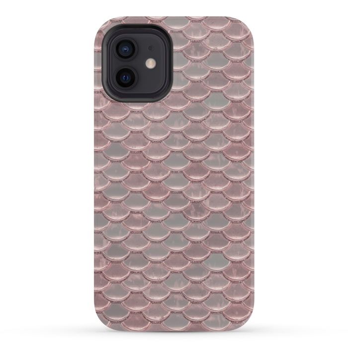 iPhone 12 mini StrongFit Pink Snake Skin by Andrea Haase