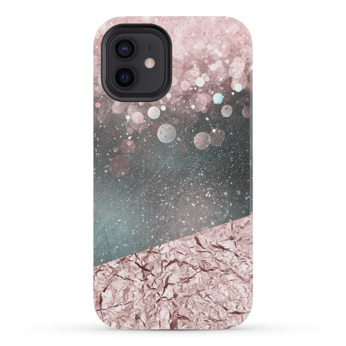 iPhone 12 mini StrongFit Rosegold Sparkle 2 by Andrea Haase