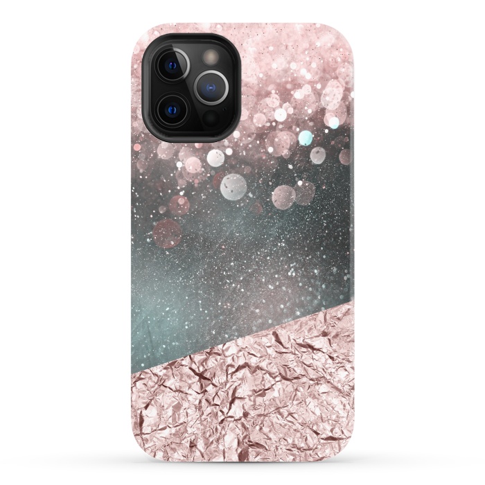 iPhone 12 Pro StrongFit Rosegold Sparkle 2 by Andrea Haase