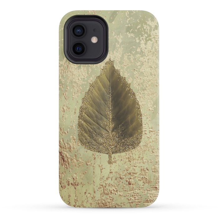 iPhone 12 mini StrongFit Golden Leaf And Sparkle by Andrea Haase