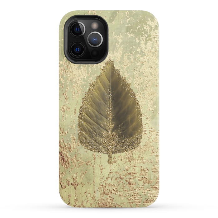 iPhone 12 Pro StrongFit Golden Leaf And Sparkle by Andrea Haase