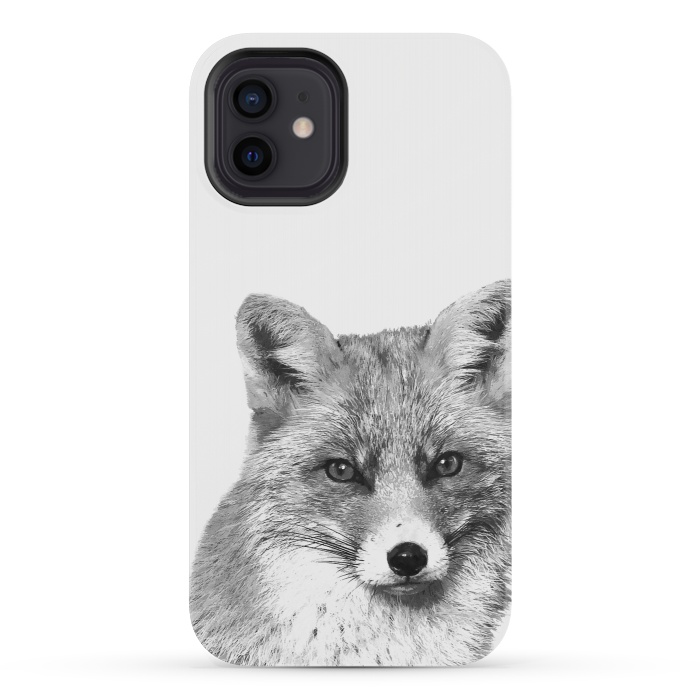 iPhone 12 mini StrongFit Black and White Fox by Alemi