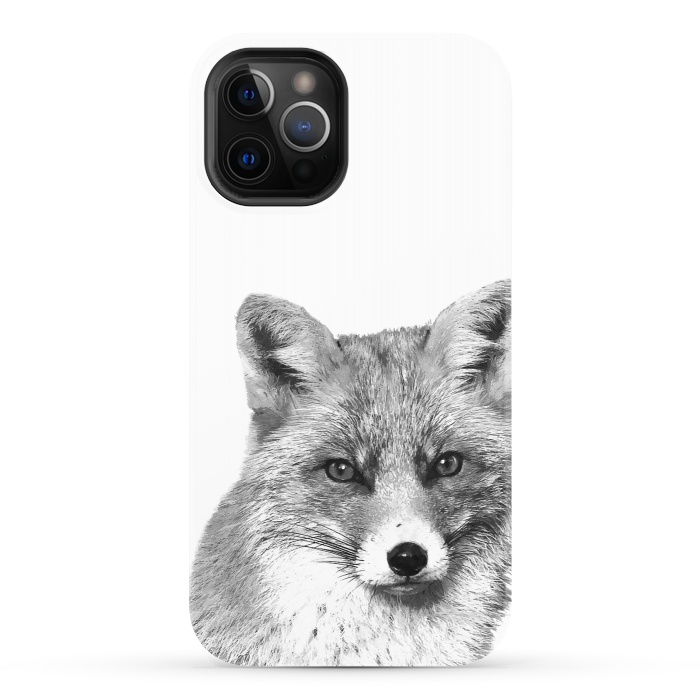 iPhone 12 Pro StrongFit Black and White Fox by Alemi