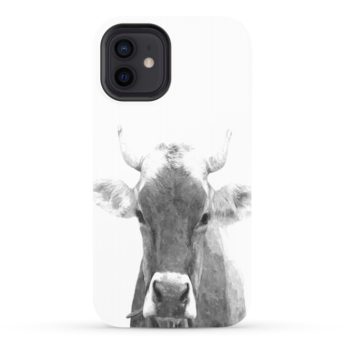 iPhone 12 StrongFit Black and White Cow by Alemi