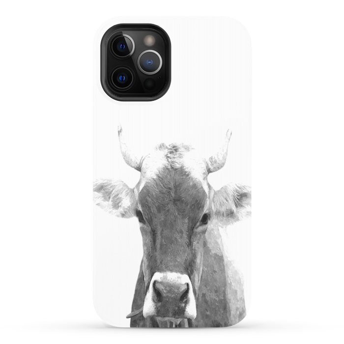 iPhone 12 Pro StrongFit Black and White Cow by Alemi