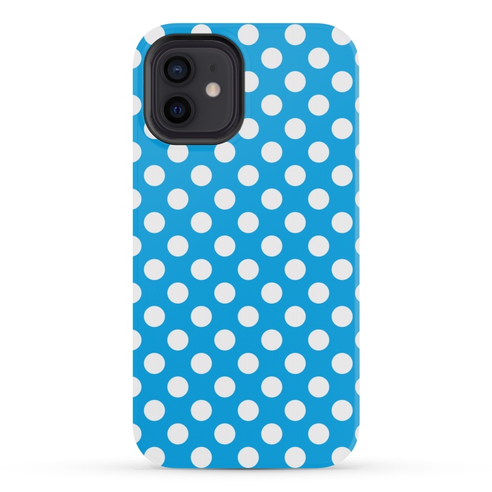 iPhone 12 mini StrongFit Polka Dots Blue by Alemi