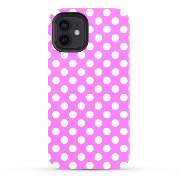iPhone 12 StrongFit Polka Dots Pink by Alemi