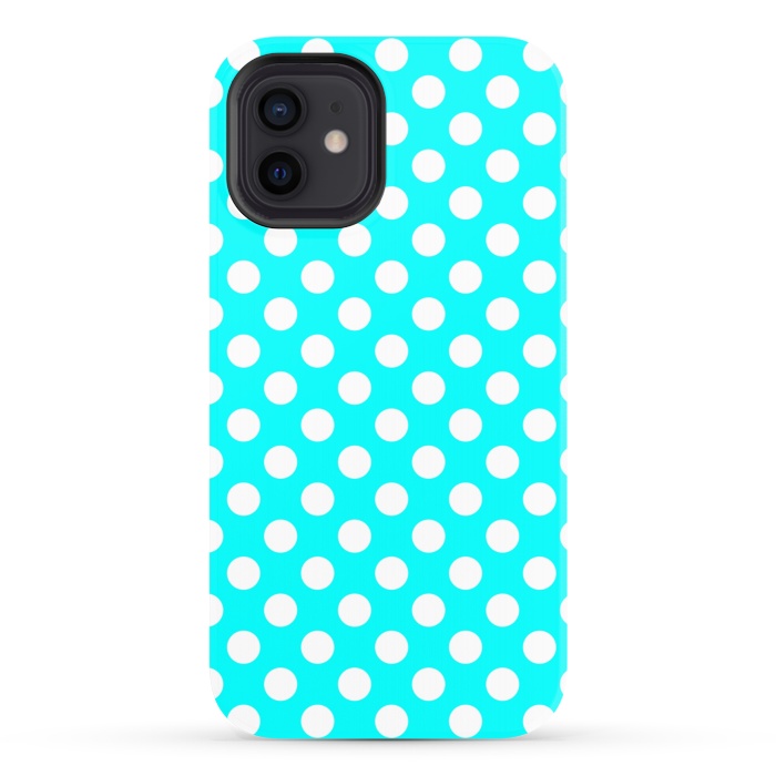 iPhone 12 StrongFit Polka Dots Turquoise by Alemi