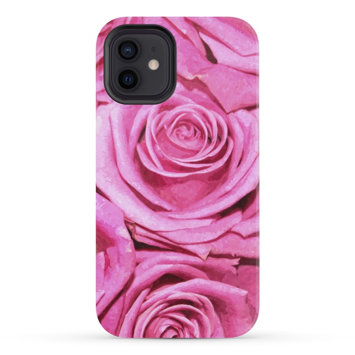 iPhone 12 mini StrongFit Pink Roses  by Alemi