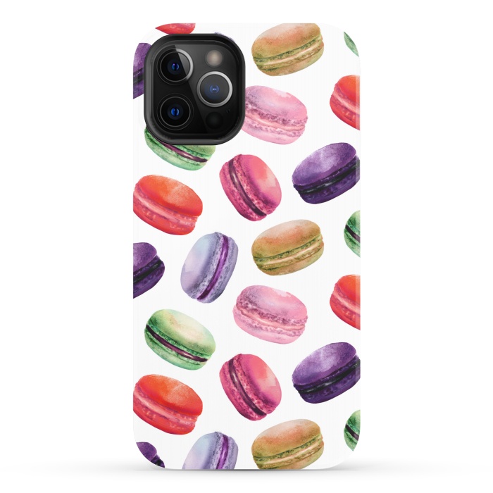 iPhone 12 Pro StrongFit Macaroon Dance on White by DaDo ART