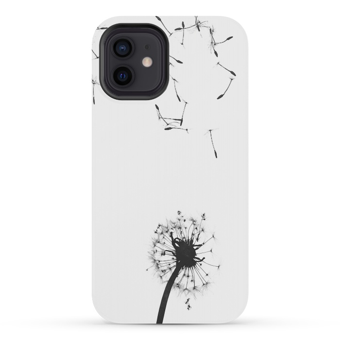 iPhone 12 mini StrongFit Black and White Dandelion #2 by Alemi