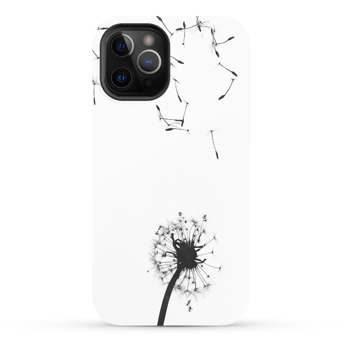 iPhone 12 Pro StrongFit Black and White Dandelion #2 by Alemi